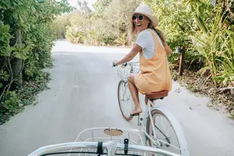 Bikes are a great way to explore ashore in the Maldives