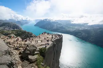 Norway's deep fjords were gouged out by rivers of ice millennia ago. You get a fantastic idea of the scale at Pulpit Rock in Preikestolen