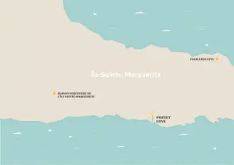 Portet Cove is tucked away on the south coast of Sainte Marguerite