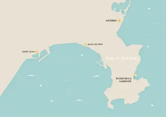 Plage de la Garoupe lies on the eastern side of Cap d'Ail