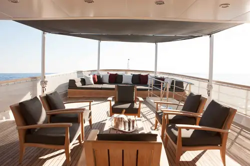 Sun deck seating area 