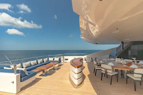 Main deck aft seating and dining area