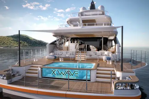 Main deck aft pool with fold-out wings - rendering