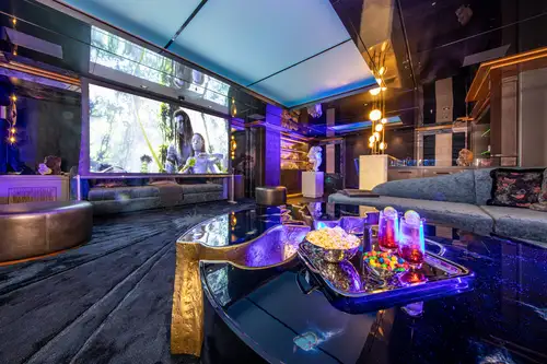 Main deck lounge cinema set up