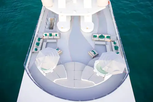 Sun deck aft loungers and jacuzzis